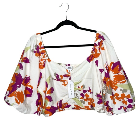 @tinekab Amazon The Drop Floral Print Puff Sleeve Sweetheart Top XL NWT - Picture 6 of 15